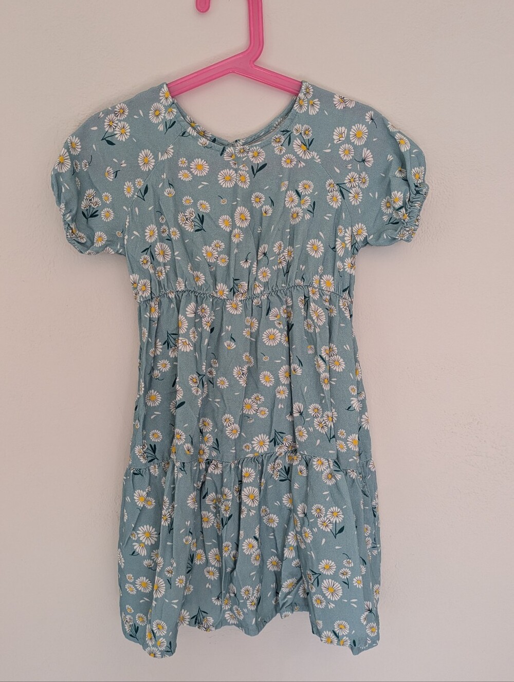 Cat & Jack Blue-Green Daisy Tiered Dress